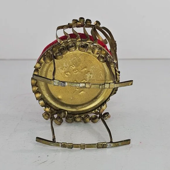 Vintage Pin Cushion Rocking Chair Red Tin Can Folk Tramp Art Dollhouse Kitsch - Picture 7 of 8